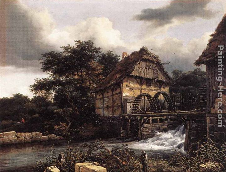 Two Water Mills and an Open Sluice painting - Jacob van Ruisdael Two Water Mills and an Open Sluice art painting